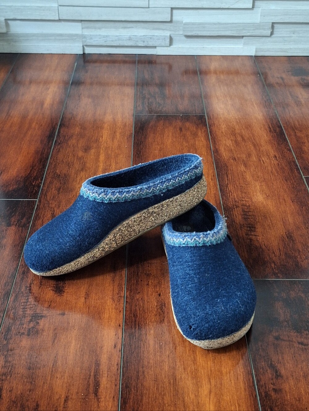 Haflinger Navy Blue Wool Clogs Slippers EU 36 US 6